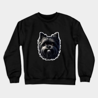 Head affenpinscher dog pet portrait cartoon vector illustration Crewneck Sweatshirt